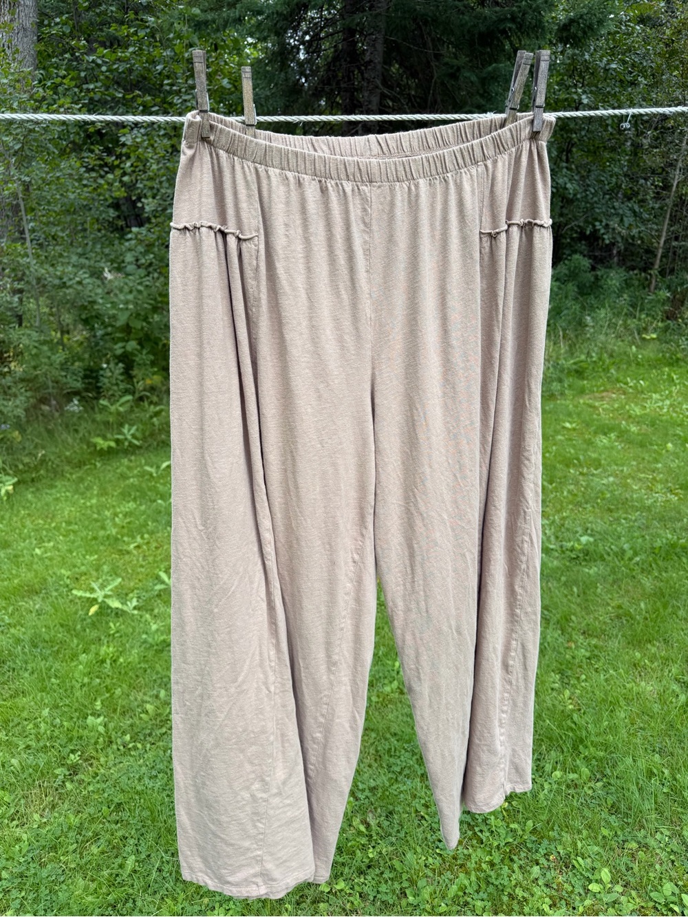 aerie Wide-Leg Pants in Taupe Beige